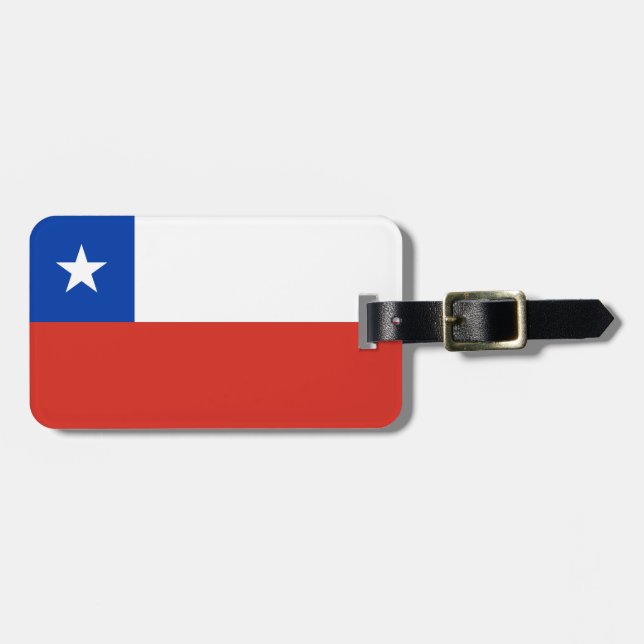Etiqueta Para Maletas Bandera de Chile (Frente Horizontal)