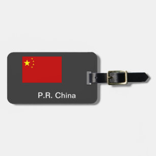 Etiqueta Para Maletas Bandera de China, con nombre, dirección...