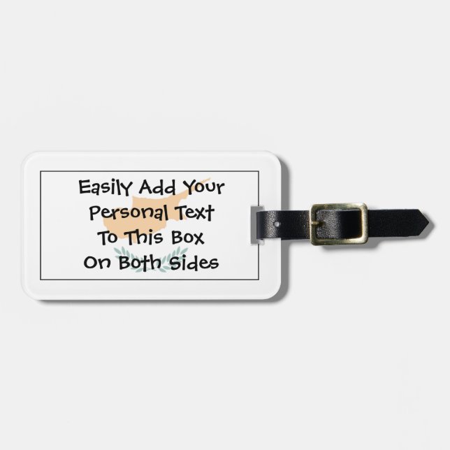 Etiqueta Para Maletas Bandera de Chipre Easy ID Personal (Frente Horizontal)