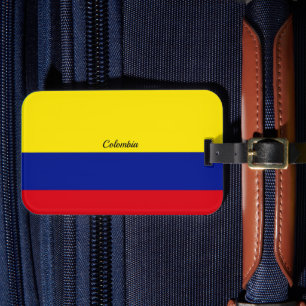 Etiqueta Para Maletas Bandera de Colombia, marcada
