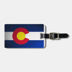 Etiqueta Para Maletas Bandera de Colorado cepillada