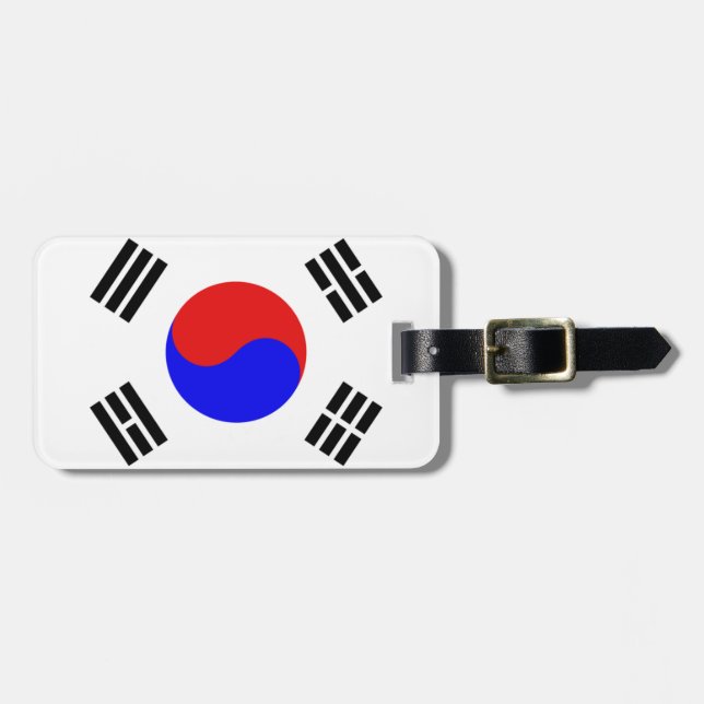 Etiqueta Para Maletas Bandera de Corea (Frente Horizontal)