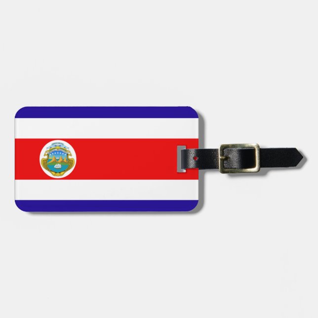 Etiqueta Para Maletas Bandera de Costa Rica (Frente Horizontal)