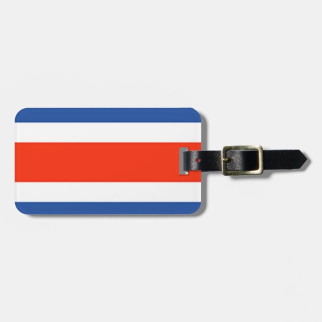 Etiqueta Para Maletas Bandera de Costa Rica (Frente Horizontal)
