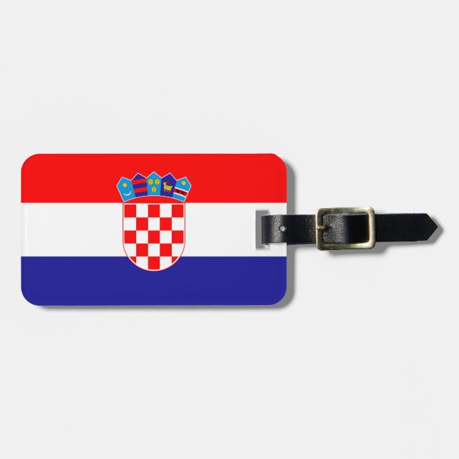 Etiqueta Para Maletas Bandera de Croacia (Frente Horizontal)