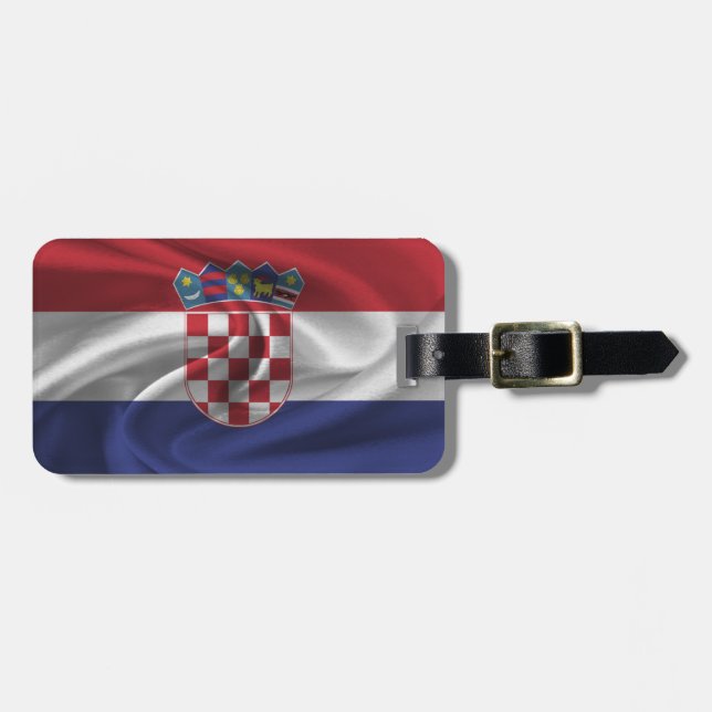 Etiqueta Para Maletas Bandera de Croacia (Frente Horizontal)