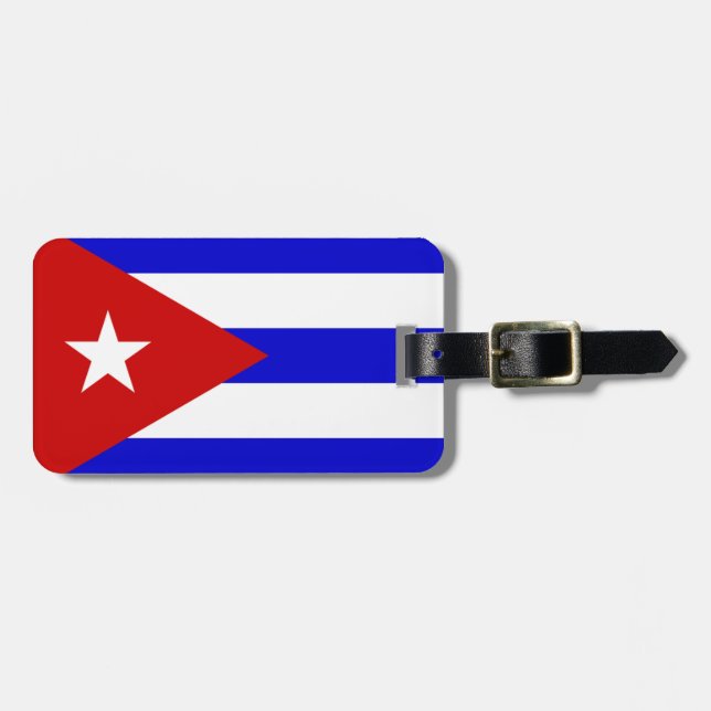 Etiqueta Para Maletas Bandera de Cuba (Frente Horizontal)
