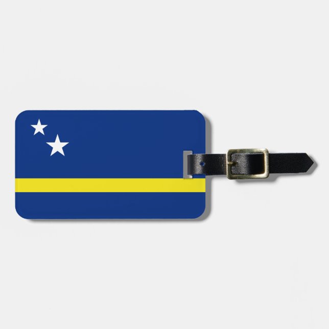 Etiqueta Para Maletas Bandera de Curacao (Frente Horizontal)