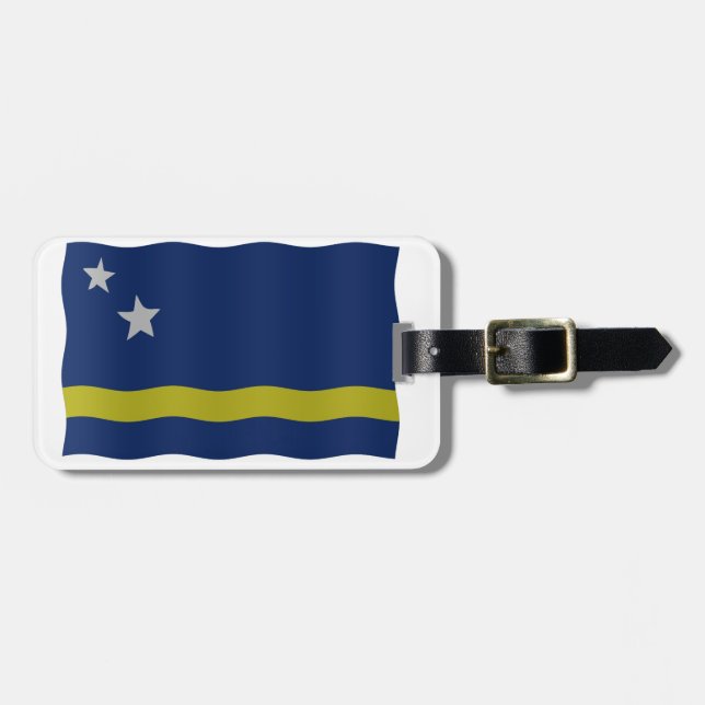 Etiqueta Para Maletas Bandera de Curacao (Frente Horizontal)