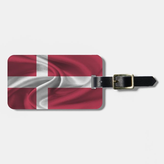 Etiqueta Para Maletas Bandera De Dinamarca (Frente Horizontal)