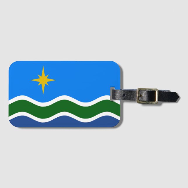 Etiqueta Para Maletas Bandera de Duluth, MN (Anverso horizontal)