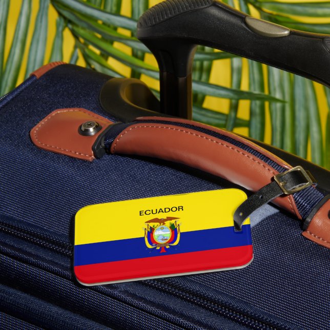 Etiqueta Para Maletas Bandera de Ecuador (Anverso In situ 3)