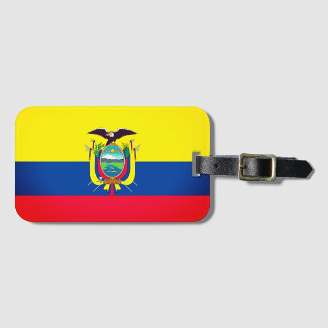 Etiqueta Para Maletas Bandera de Ecuador (Anverso horizontal)