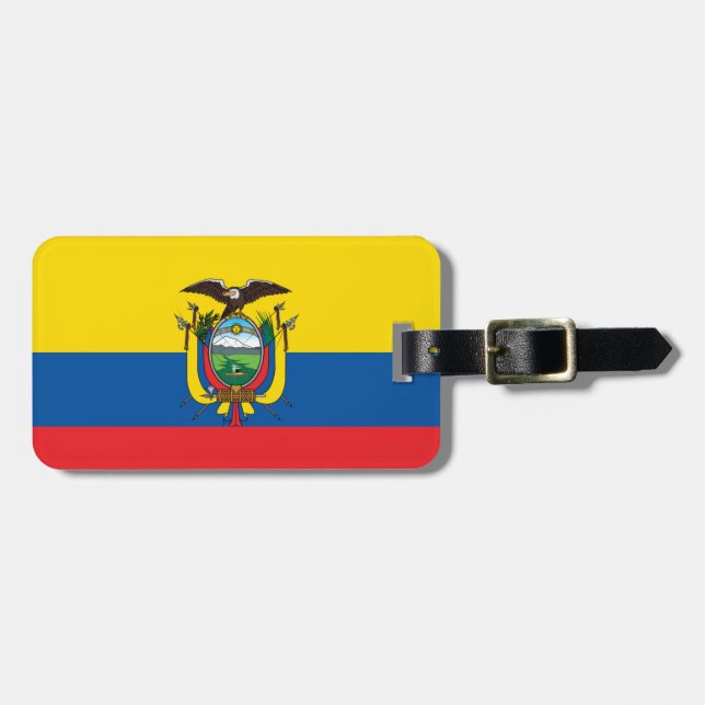 Etiqueta Para Maletas Bandera de Ecuador (Frente Horizontal)