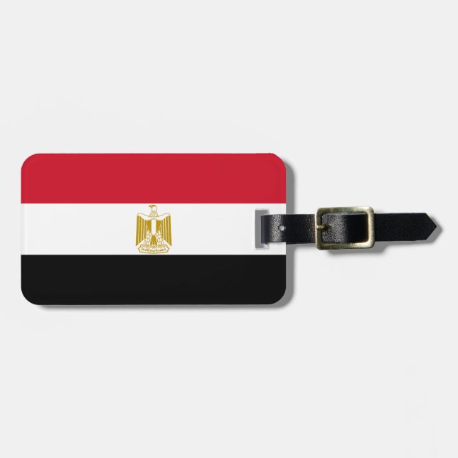 Etiqueta Para Maletas Bandera de Egipto (Frente Horizontal)