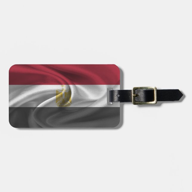 Etiqueta Para Maletas Bandera De Egipto (Frente Horizontal)