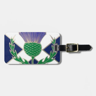 Etiqueta Para Maletas Bandera de Escocia y Cardo