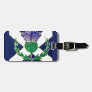 Etiqueta Para Maletas Bandera de Escocia y Cardo
