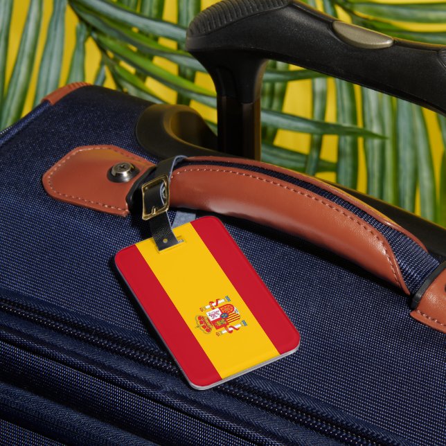 Etiqueta Para Maletas Bandera de España (Anverso In situ 1)