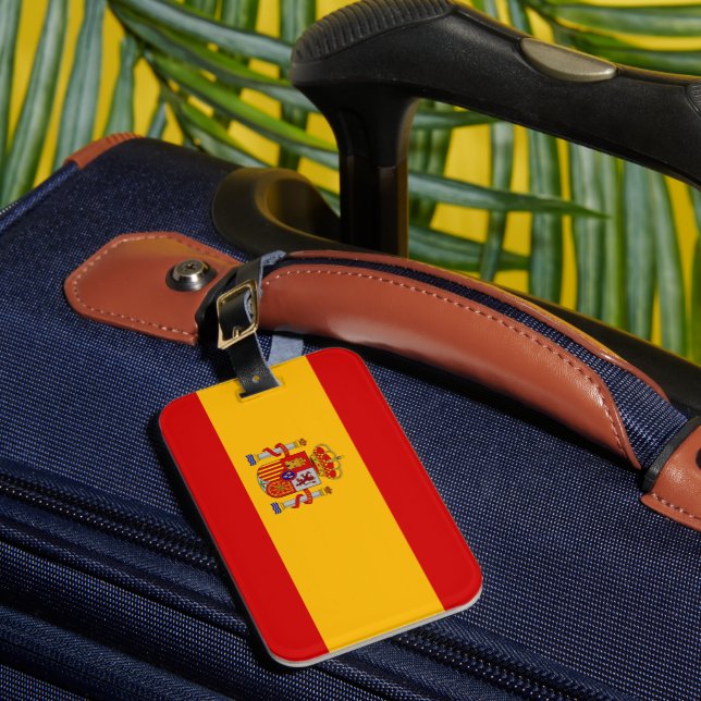 Etiqueta Para Maletas Bandera de España (Anverso In situ 1)