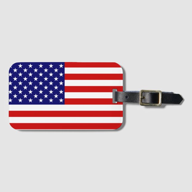 Etiqueta Para Maletas Bandera de Estados Unidos bc ltcnt (Anverso horizontal)
