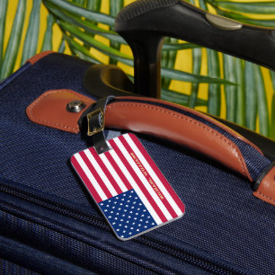 Etiqueta Para Maletas Bandera de Estados Unidos Estrellas de viaje Patri