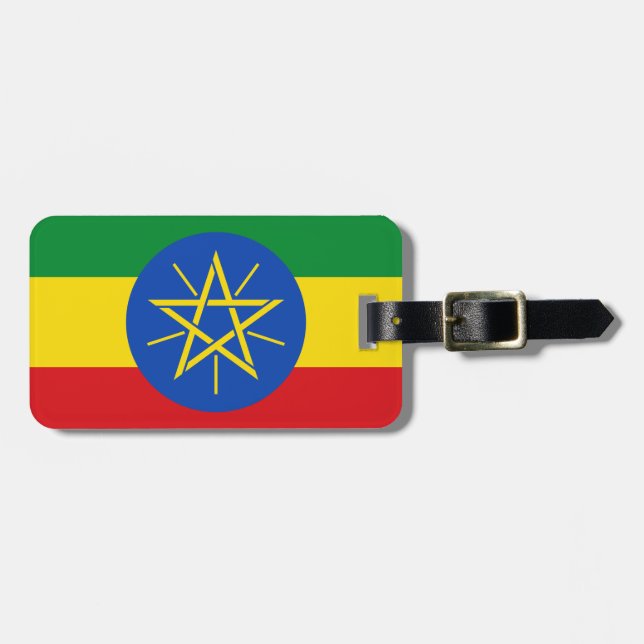 Etiqueta Para Maletas Bandera de Etiopía (Frente Horizontal)