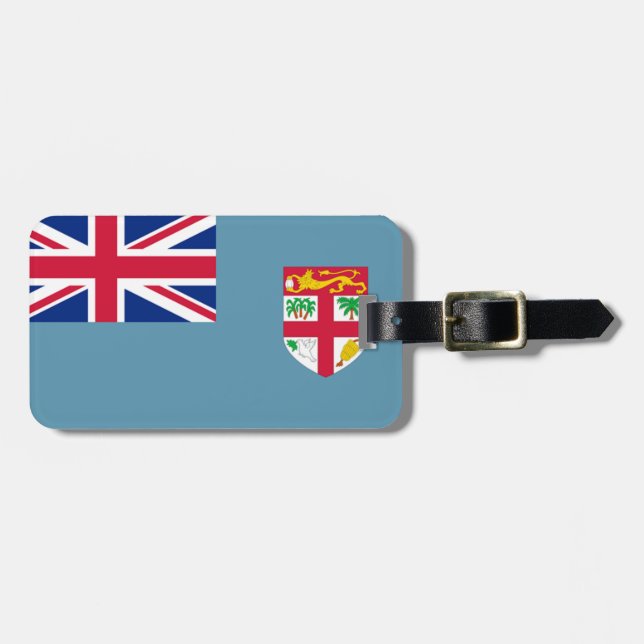 Etiqueta Para Maletas Bandera de Fiji Easy ID Personal (Frente Horizontal)