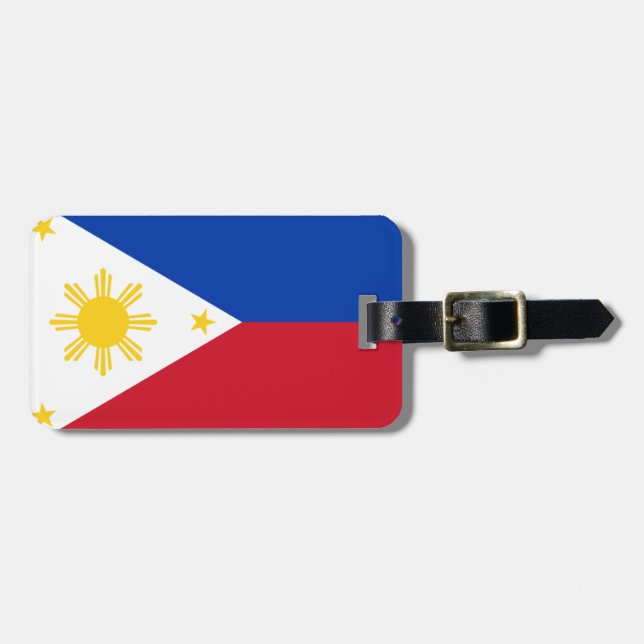 Etiqueta Para Maletas Bandera de Filipinas (Frente Horizontal)