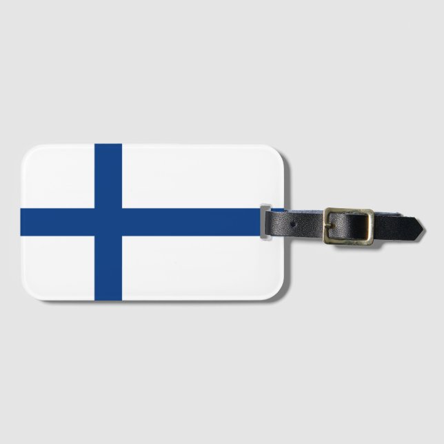 Etiqueta Para Maletas Bandera de Finlandia (Anverso horizontal)