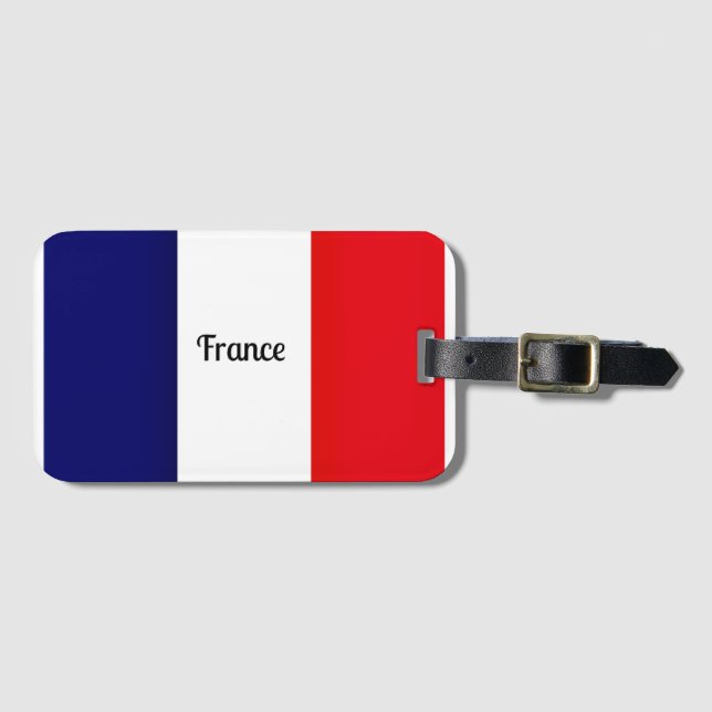 Etiqueta Para Maletas Bandera de Francia (Anverso horizontal)