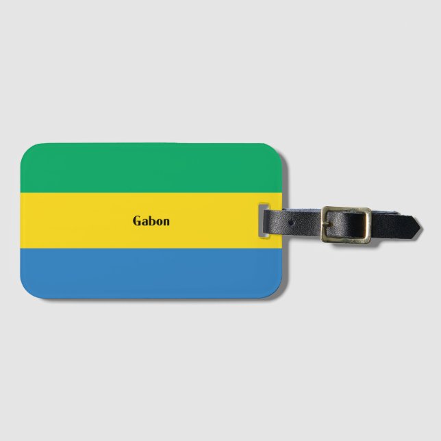Etiqueta Para Maletas Bandera de Gabón (Anverso horizontal)