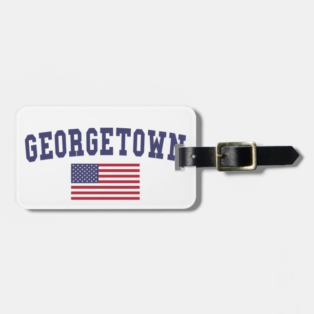 Etiqueta Para Maletas Bandera de Georgetown (Frente Horizontal)