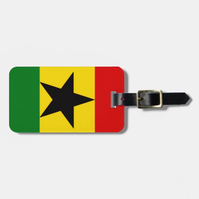 Etiqueta Para Maletas Bandera de Ghana (Frente Horizontal)