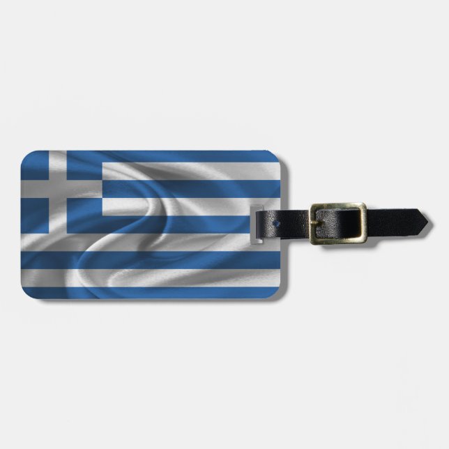 Etiqueta Para Maletas Bandera De Grecia (Frente Horizontal)