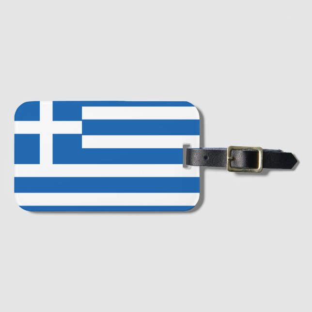 Etiqueta Para Maletas Bandera de Grecia (Anverso horizontal)