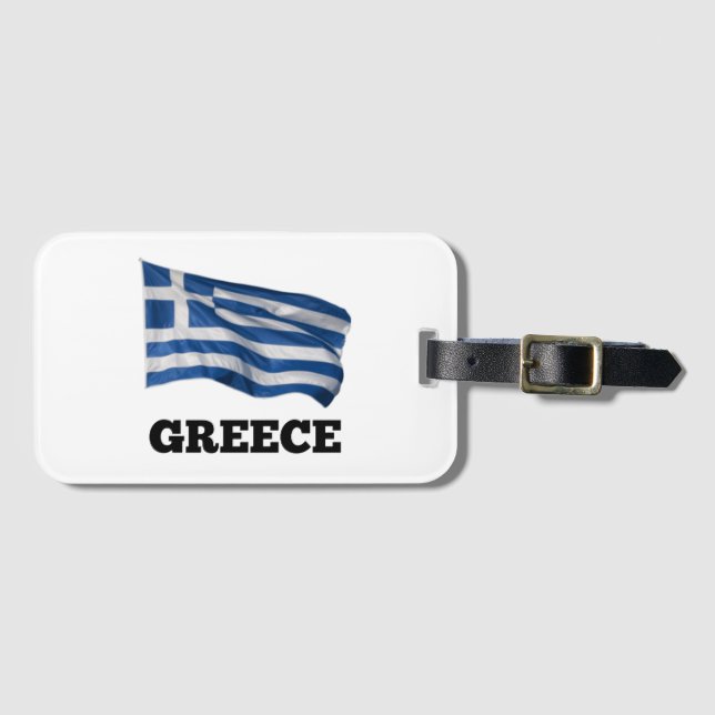Etiqueta Para Maletas Bandera de Grecia (Anverso horizontal)
