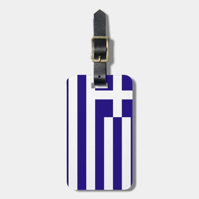 Etiqueta Para Maletas Bandera de Grecia (Frente Vertical)