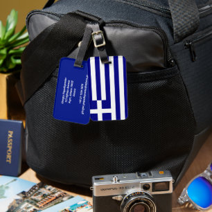 Etiqueta Para Maletas Bandera de Grecia