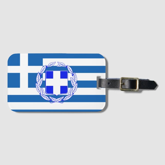 Etiqueta Para Maletas Bandera de Grecia (Anverso horizontal)