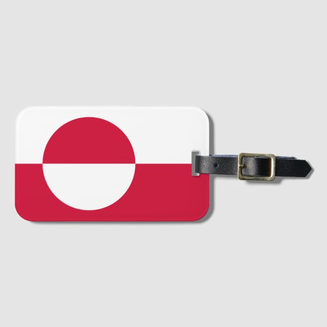 Etiqueta Para Maletas Bandera de Groenlandia (Anverso horizontal)