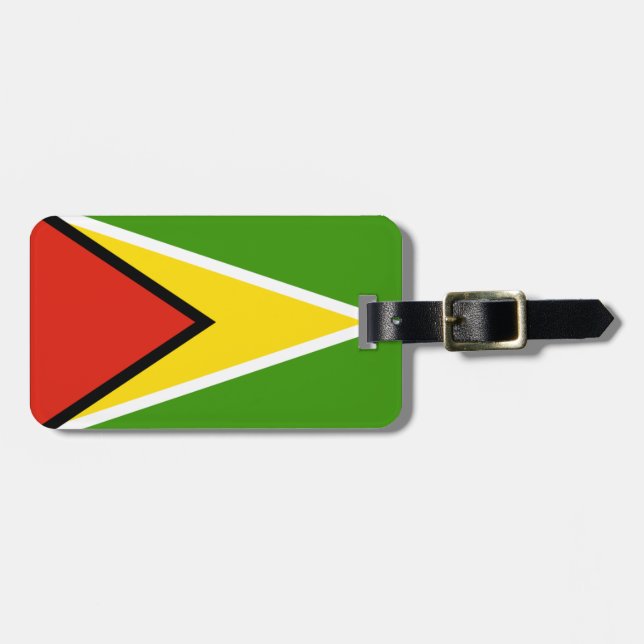 Etiqueta Para Maletas Bandera de Guyana (Frente Horizontal)