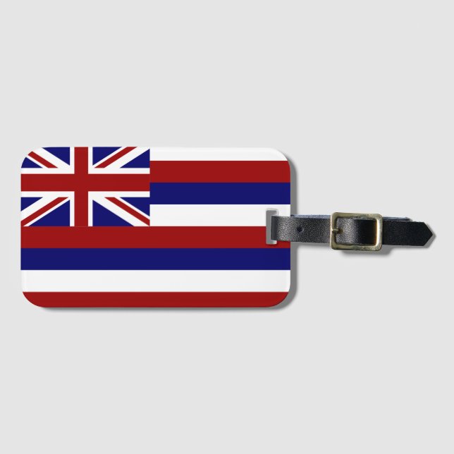 Etiqueta Para Maletas Bandera de Hawaii (Anverso horizontal)