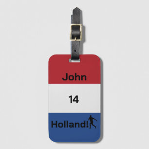 Etiqueta Para Maletas Bandera de Holanda Personalizada Fútbol Viaje