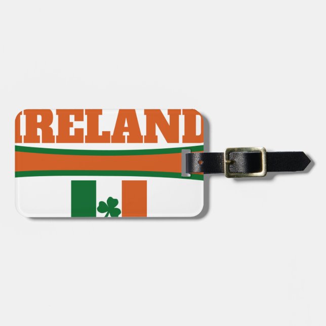 Etiqueta Para Maletas Bandera de Irlanda Rugby Ball (Frente Horizontal)