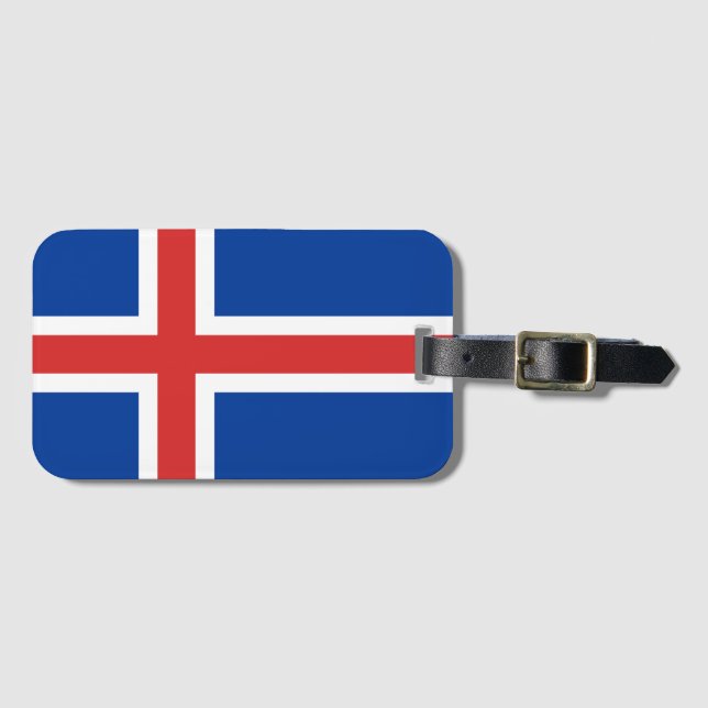 Etiqueta Para Maletas Bandera de Islandia (Anverso horizontal)