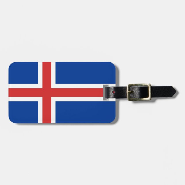 Etiqueta Para Maletas Bandera de Islandia (Frente Horizontal)