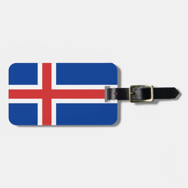 Etiqueta Para Maletas Bandera de Islandia Easy ID Personal (Frente Horizontal)