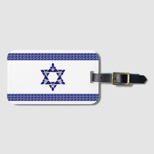 Etiqueta Para Maletas Bandera de Israel (Anverso horizontal)