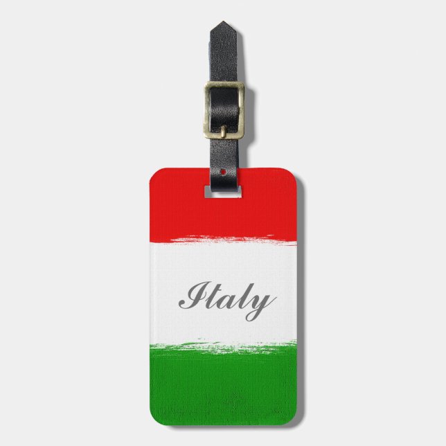 Etiqueta Para Maletas Bandera de Italia (Frente Vertical)